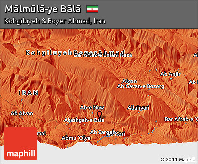 Political Panoramic Map of Mālmūlā-ye Bālā