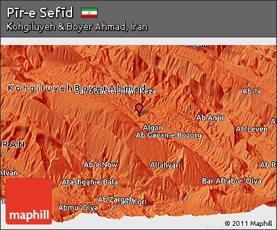 Political Panoramic Map of Pīr-e Sefīd
