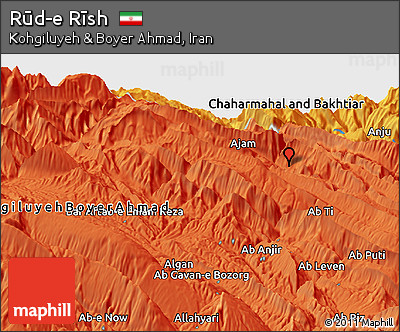 Political Panoramic Map of Rūd-e Rīsh