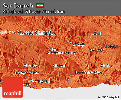 Political Panoramic Map of Sar Darreh