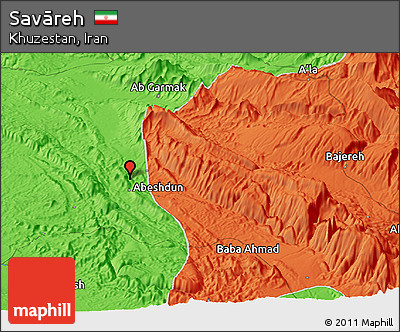 Political Panoramic Map of Savāreh
