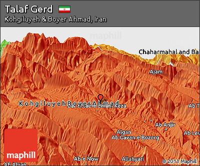 Political Panoramic Map of Talaf Gerd