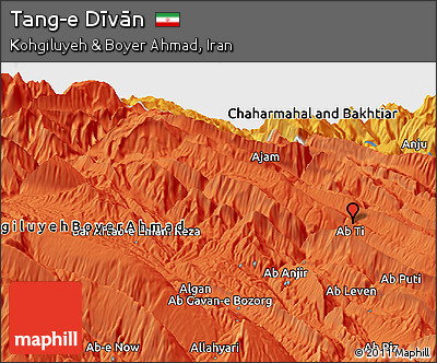 Political Panoramic Map of Tang-e Dīvān