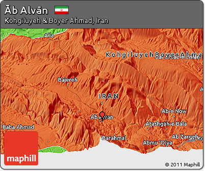 Political Panoramic Map of Āb Alvān