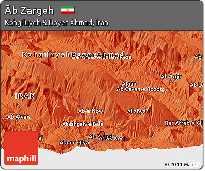 Political Panoramic Map of Āb Zargeh
