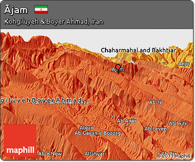 Political Panoramic Map of Ājam
