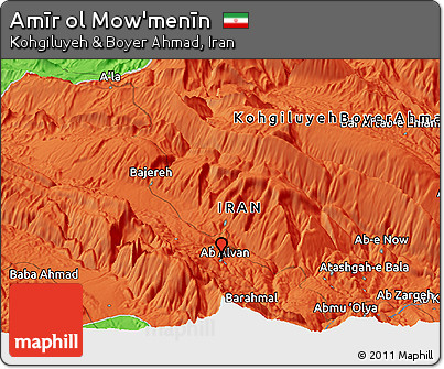 Political Panoramic Map of Amīr Ol Mow'menīn