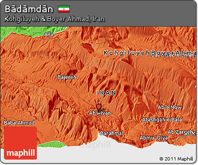Political Panoramic Map of Bādāmdān