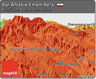 Political Panoramic Map of Bar Āftāb-e Emām Reẕā
