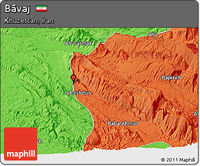 Political Panoramic Map of Bāvaj