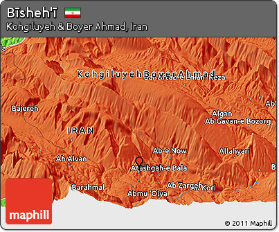 Political Panoramic Map of Bīsheh'ī