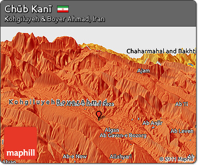 Political Panoramic Map of Chūb Kanī