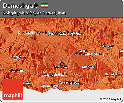 Political Panoramic Map of Dameshgaft