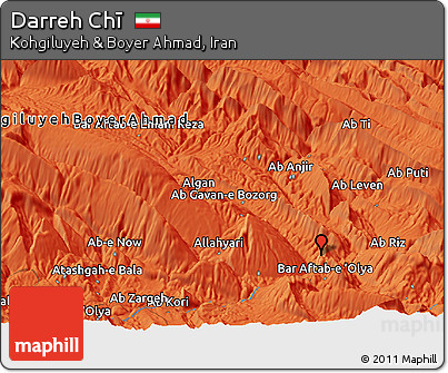 Political Panoramic Map of Darreh Chī