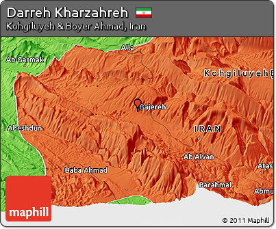 Political Panoramic Map of Darreh Kharzahreh