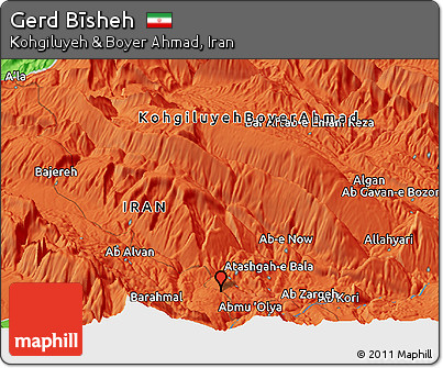 Political Panoramic Map of Gerd Bīsheh