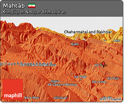 Political Panoramic Map of Mahtāb