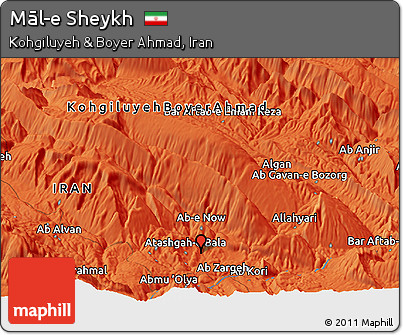 Political Panoramic Map of Māl-e Sheykh