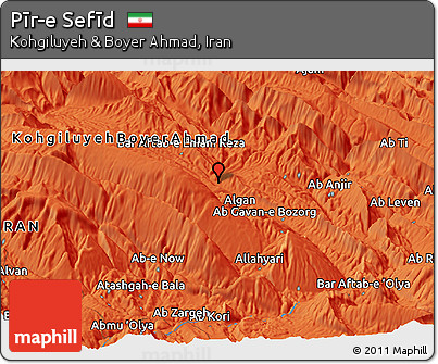 Political Panoramic Map of Pīr-e Sefīd
