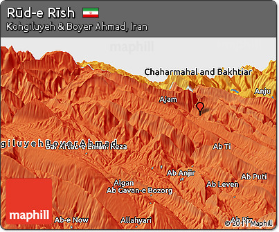 Political Panoramic Map of Rūd-e Rīsh