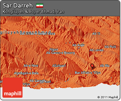 Political Panoramic Map of Sar Darreh