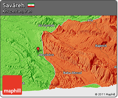 Political Panoramic Map of Savāreh