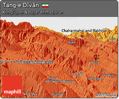 Political Panoramic Map of Tang-e Dīvān