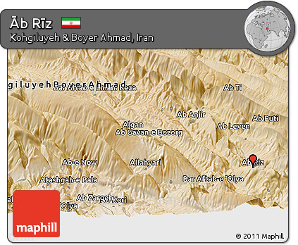 Satellite Panoramic Map of Āb Rīz