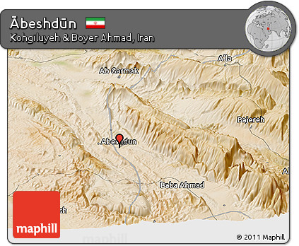 Satellite Panoramic Map of Ābeshdūn