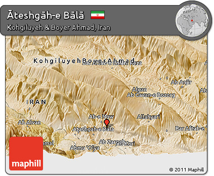 Satellite Panoramic Map of Āteshgāh-e Bālā