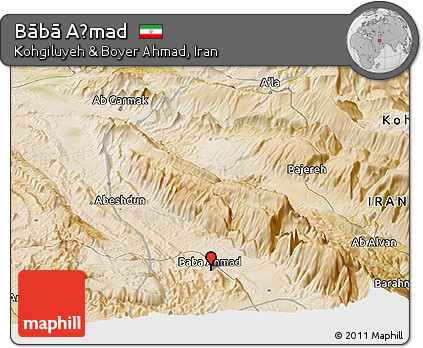 Satellite Panoramic Map of Bābā Aḩmad