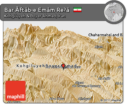 Satellite Panoramic Map of Bar Āftāb-e Emām Reẕā