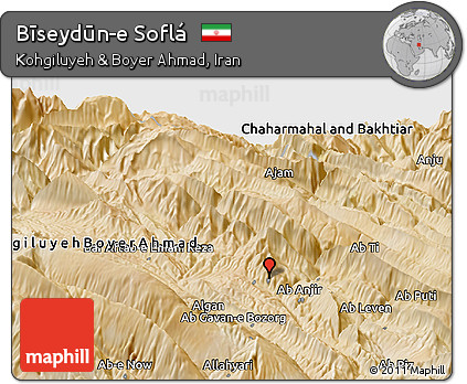 Satellite Panoramic Map of Bīseydūn-e Soflá