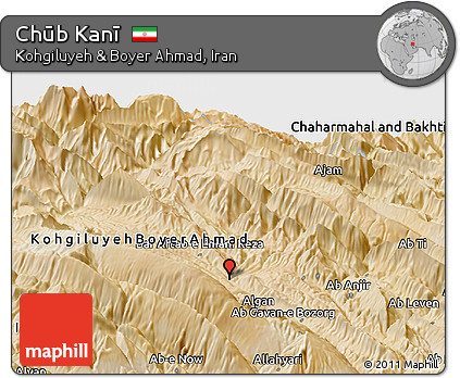 Satellite Panoramic Map of Chūb Kanī