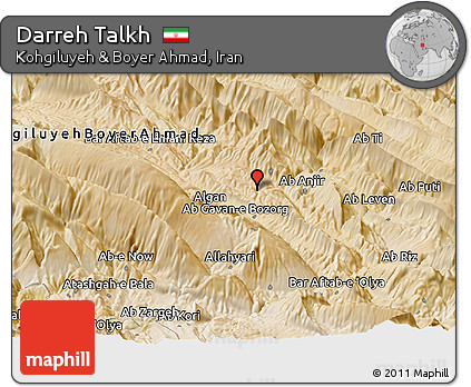 Satellite Panoramic Map of Darreh Talkh
