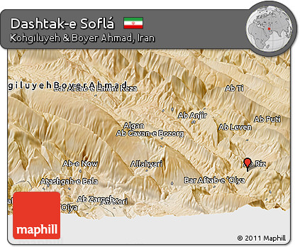 Satellite Panoramic Map of Dashtak-e Soflá