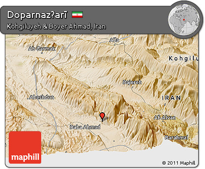 Satellite Panoramic Map of Doparnaz̧arī