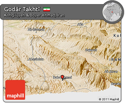 Satellite Panoramic Map of Godār Takhtī
