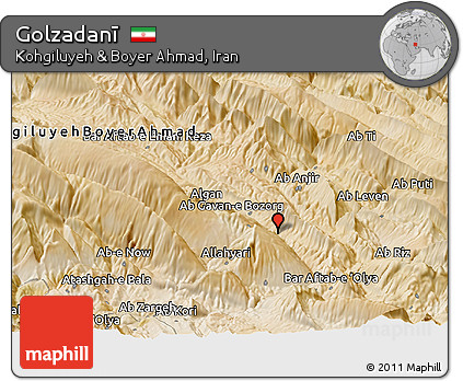 Satellite Panoramic Map of Golzadanī