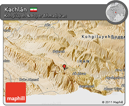 Satellite Panoramic Map of Kachlān