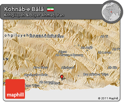 Satellite Panoramic Map of Kohnāb-e Bālā