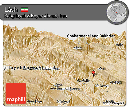Satellite Panoramic Map of Lāsh