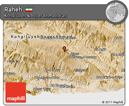 Satellite Panoramic Map of Raheh