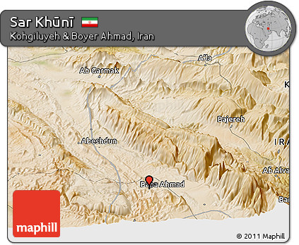 Satellite Panoramic Map of Sar Khūnī