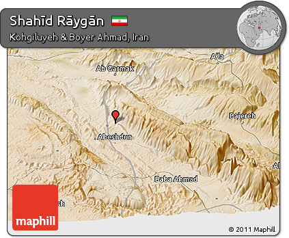 Satellite Panoramic Map of Shahīd Rāygān