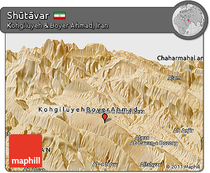 Satellite Panoramic Map of Shūtāvar