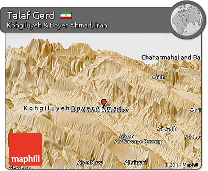 Satellite Panoramic Map of Talaf Gerd