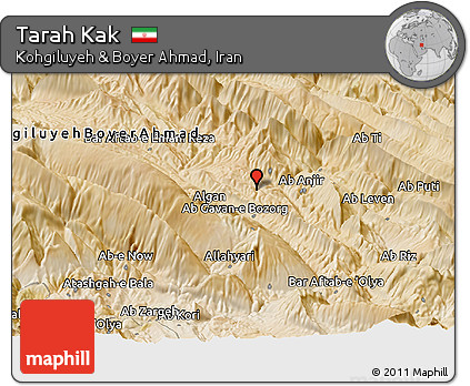 Satellite Panoramic Map of Tarah Kak