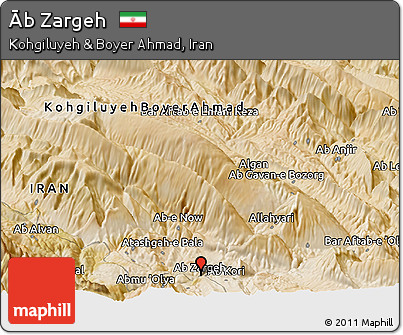 Satellite Panoramic Map of Āb Zargeh