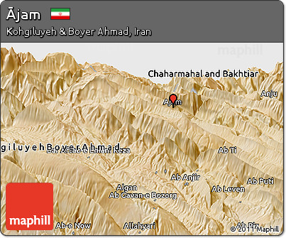 Satellite Panoramic Map of Ājam